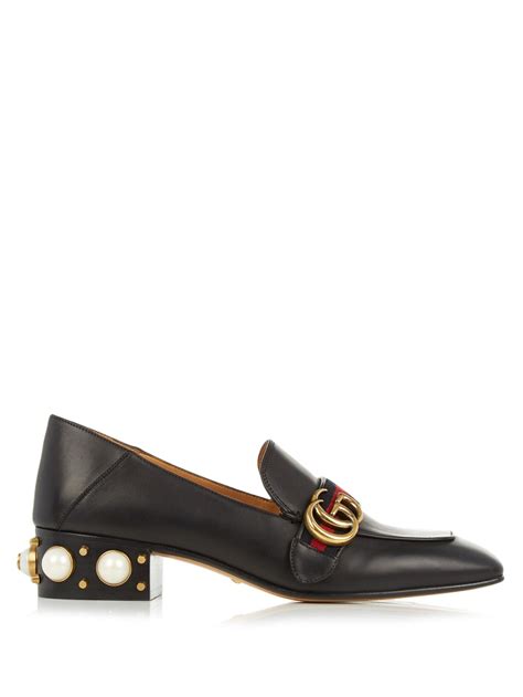 Gucci Peyton Faux Pearl Accents Pumps 